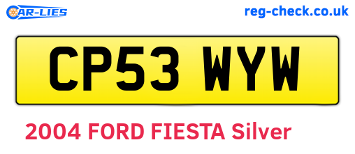 CP53WYW are the vehicle registration plates.