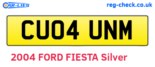 CU04UNM are the vehicle registration plates.