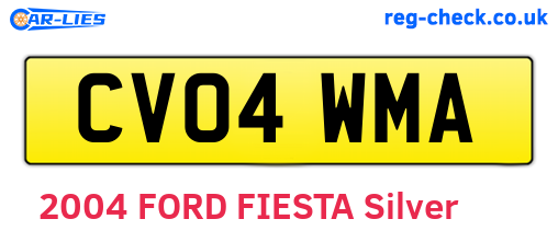 CV04WMA are the vehicle registration plates.