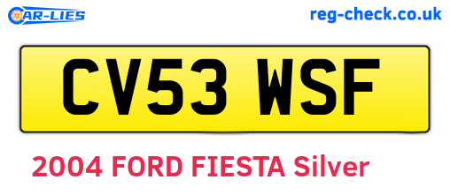 CV53WSF are the vehicle registration plates.
