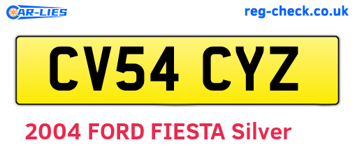 CV54CYZ are the vehicle registration plates.