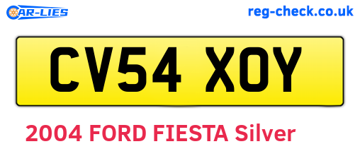 CV54XOY are the vehicle registration plates.