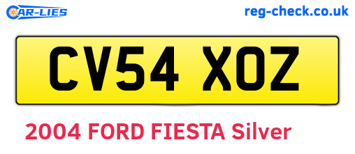 CV54XOZ are the vehicle registration plates.