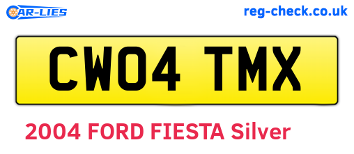 CW04TMX are the vehicle registration plates.
