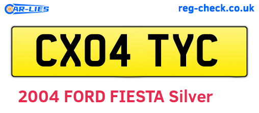 CX04TYC are the vehicle registration plates.