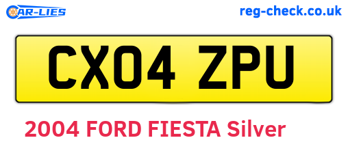 CX04ZPU are the vehicle registration plates.