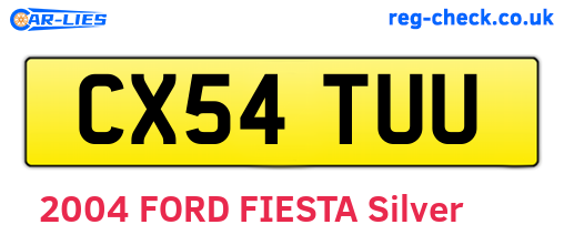 CX54TUU are the vehicle registration plates.