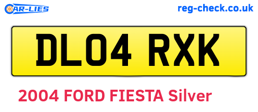 DL04RXK are the vehicle registration plates.