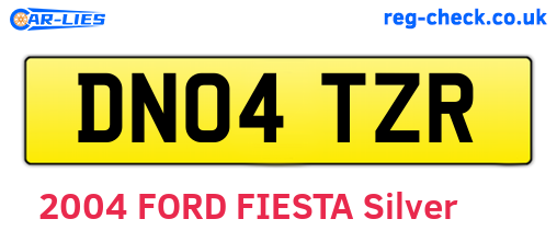 DN04TZR are the vehicle registration plates.