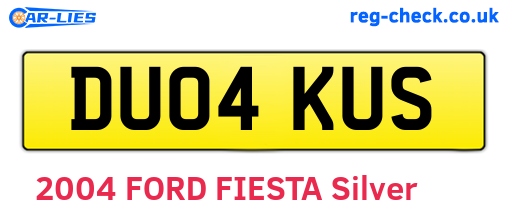 DU04KUS are the vehicle registration plates.