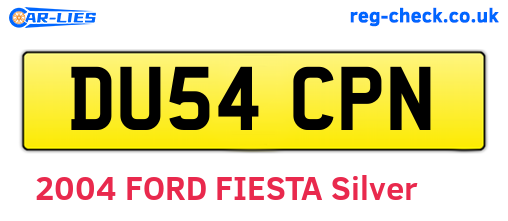 DU54CPN are the vehicle registration plates.