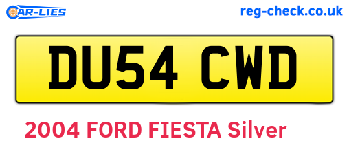 DU54CWD are the vehicle registration plates.