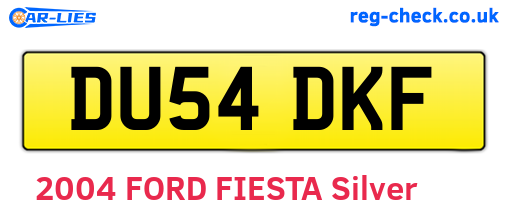 DU54DKF are the vehicle registration plates.