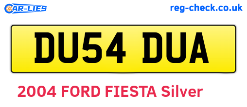 DU54DUA are the vehicle registration plates.