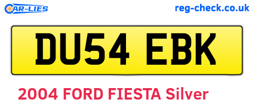 DU54EBK are the vehicle registration plates.