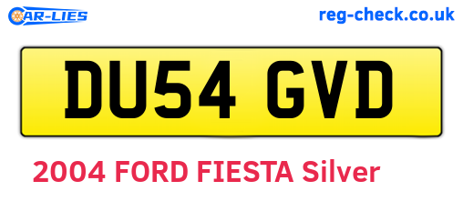 DU54GVD are the vehicle registration plates.