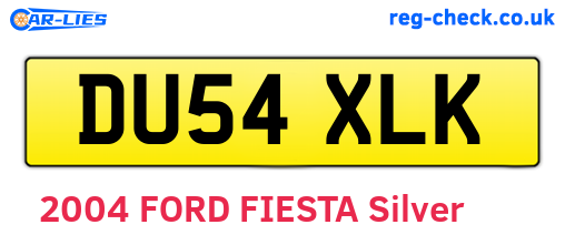 DU54XLK are the vehicle registration plates.