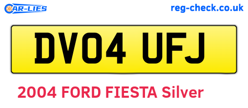 DV04UFJ are the vehicle registration plates.