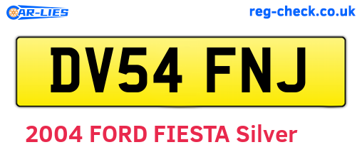 DV54FNJ are the vehicle registration plates.