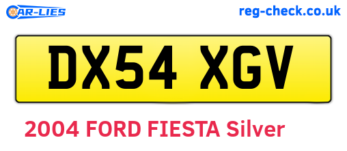DX54XGV are the vehicle registration plates.