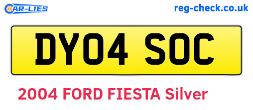 DY04SOC are the vehicle registration plates.