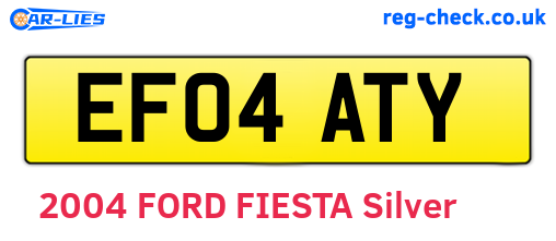 EF04ATY are the vehicle registration plates.
