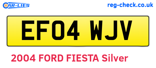 EF04WJV are the vehicle registration plates.