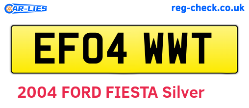 EF04WWT are the vehicle registration plates.