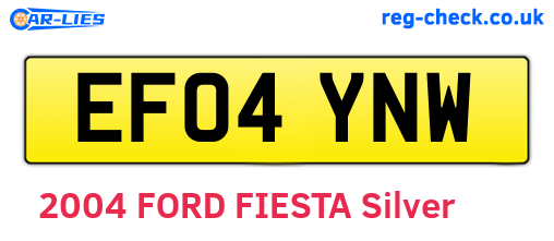 EF04YNW are the vehicle registration plates.