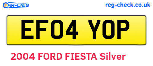 EF04YOP are the vehicle registration plates.