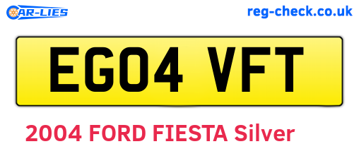 EG04VFT are the vehicle registration plates.