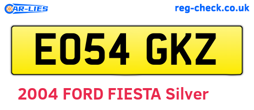 EO54GKZ are the vehicle registration plates.