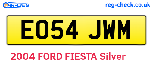 EO54JWM are the vehicle registration plates.