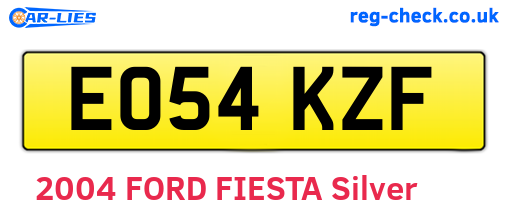 EO54KZF are the vehicle registration plates.