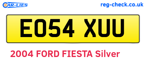 EO54XUU are the vehicle registration plates.