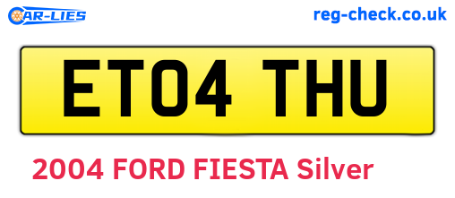 ET04THU are the vehicle registration plates.