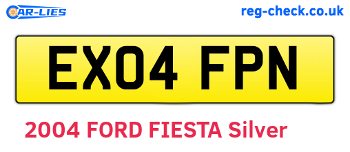 EX04FPN are the vehicle registration plates.