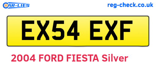 EX54EXF are the vehicle registration plates.
