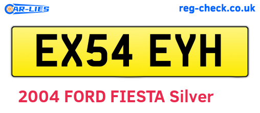 EX54EYH are the vehicle registration plates.