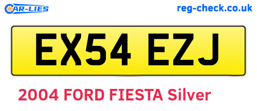 EX54EZJ are the vehicle registration plates.