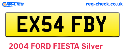 EX54FBY are the vehicle registration plates.