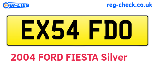 EX54FDO are the vehicle registration plates.