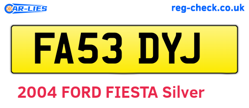FA53DYJ are the vehicle registration plates.