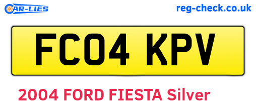 FC04KPV are the vehicle registration plates.