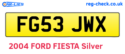 FG53JWX are the vehicle registration plates.
