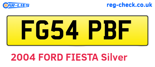 FG54PBF are the vehicle registration plates.