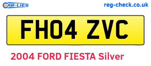 FH04ZVC are the vehicle registration plates.