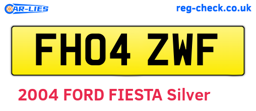 FH04ZWF are the vehicle registration plates.