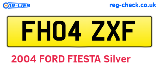 FH04ZXF are the vehicle registration plates.