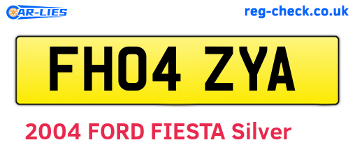 FH04ZYA are the vehicle registration plates.